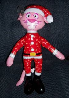 Large 15 PINK PANTHER Santa Claus VINYL DOLL w/Suction Cup  FREE