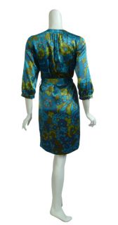 ESCADA Tropical Floral Print Silk Belted Dress 34 4 New