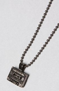 Mathmatiks Jewelry The Mini Cassette Tape Necklace in Gun Metal Plated