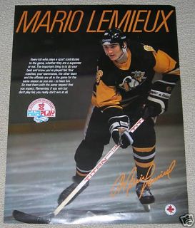 NHL Pittsburgh Penguins Mario Lemieux Fair Play Poster
