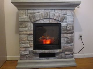 Infrared Electric Fireplace Heater with Stone Look Frame Portable