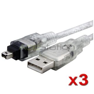 3X 6 1 8M USB 2 0 to IEEE 1394 4pin Firewire DV Cable
