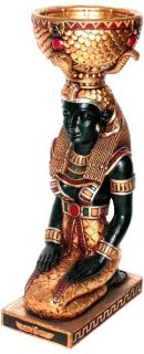 29 Kneeling Egyptian Goddess Isis Urn Sculpture on Winged Scarab
