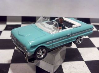 63 Ford Falcon Convertible Teal T jet Ho Scale Slot Car Chassis Cool