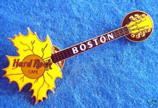 Boston Yellow Fall Leaf Guitar Hard Rock Cafe Pins Le