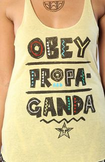 Obey The Port Au Prince Track Tank in Heather Gold