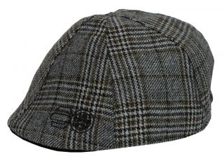 Mens Crosshatch Winter Flap Cap Hat Tweed Checked Fellows Wool Mix