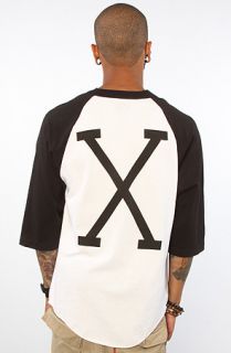 Freshjive The X Baseball Tee in Black White