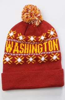 47 Brand Hats The Washington Redskins Tip Off Pom Beanie in Razor Red