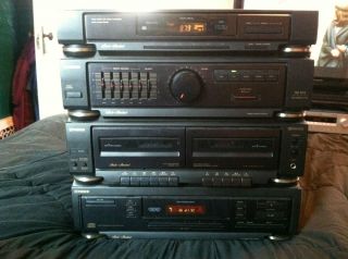 FISHER Stereo POWERFULL System 5 Disc Cassette Am Fm Graphic EQ Dolby