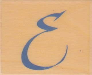 Fancy Letter E Rubber Stamp by Thats All She Stamped