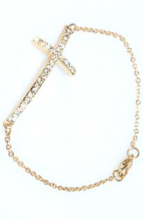 Rosaries Gold Rhinestone Cross Chain Bracelet