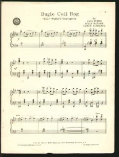 Bugle Call Rag 1933 Fats Waller Piano Conception Vintage Sheet Music