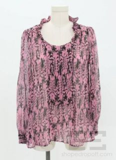 Etoile Isabel Marant Pink Black Silk Print Blouse Size 1