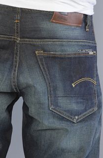 Star The 3301 Straight Fit Jeans in Vintage Aged Worn Blue Wash