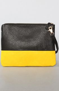 Accessories Boutique The Colorblock Clutch in Black and Mustard