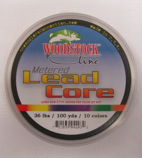 Woodstock Line Metered Lead Core Fishing Line 36 Test 100 Yards 10