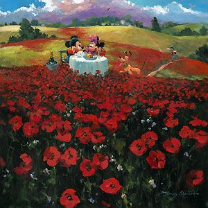 Mickey Mouse Red Poppies James Coleman New