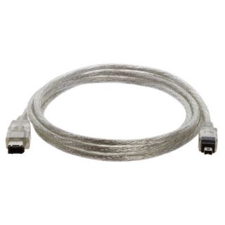 6FT FIREWIRE 800 400 CABLE 6 to 4 PIN 6 IEEE1394B 6 FT Clear