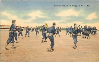 NC Fort Bragg Bayonet Drill mailed 1942 Early T50089