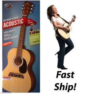 New First Act Acoustic Guitar Parlor Size Spruce Bonus