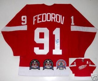 Sergei Fedorov Signed Red Wings Stanley Cup Jersey