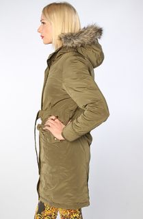  down hooded parka with removable faux fur in night olive sale $ 37