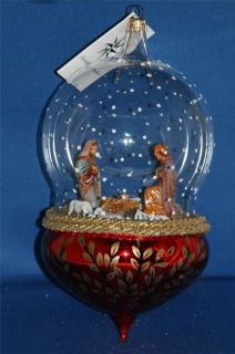 1995 Christopher Radko Nativity Snowfall 95 269 0 Ornament Glass Globe