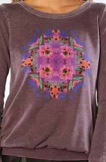 Chaser The Kaleidoscope Poppy Cross Back Pullover Sweatshirt in