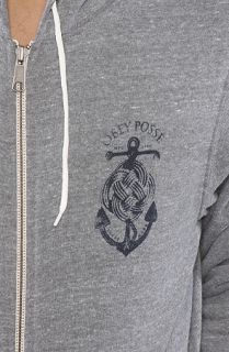 Obey The Turks Anchor Zip Up Hoody in Heather Grey