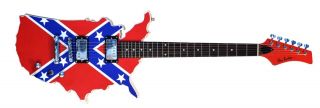  Burton USA Cutout Electric Guitar w Confederate Flag Ships Free