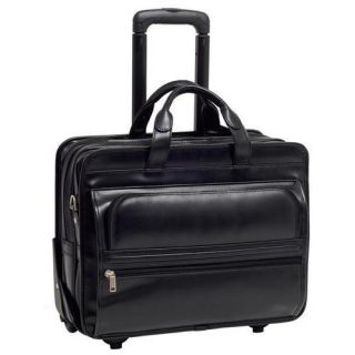McKlein Evanston Leather Briefcase 17 Detachable Wheeled Laptop Case