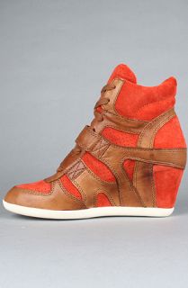 Ash Shoes The Bea Sneaker in Coral and Camel Suede