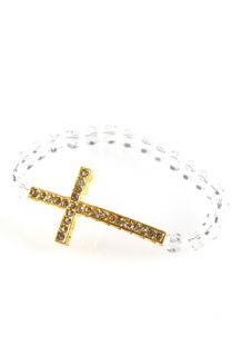Rosaries Crystal Clear and Gold Rosary Bracelet