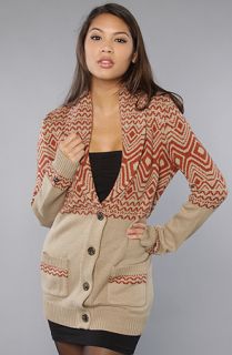 RVCA The Fair Va Cardigan Sweater in Dark Oatmeal