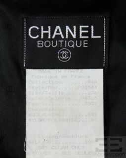 Chanel Boutique Black Wool Faux Fur Trim Cardigan Sweater Size 36 94a