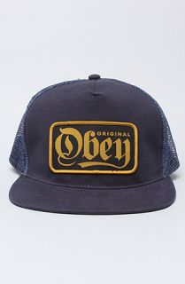 Obey The Stout Trucker Snapback in Dusty Navy