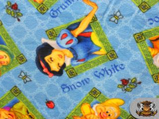 Fleece Fabric Printed ^SNOW WHITE 7 DWARFS^ 58 Wide Sold By the Yard