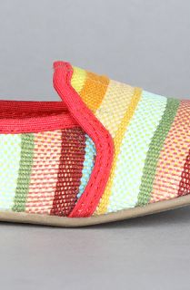 Rebels Footwear The Santiago Shoe in Red Multi Stripe