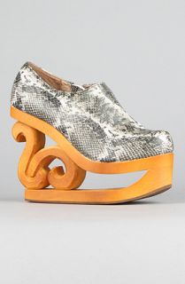 Jeffrey Campbell The Witt Shoe in Black and Taupe Snake  Karmaloop