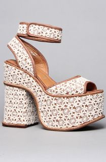 Jeffrey Campbell The Tilton Shoe in Ivory Crochet Tan