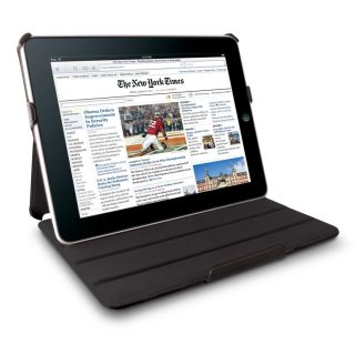 New Black Leather Cover Case Flip Book Folio for Apple iPad 1 First