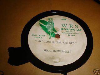 Acetate Record Country Rocker Female Unknown 78rpm