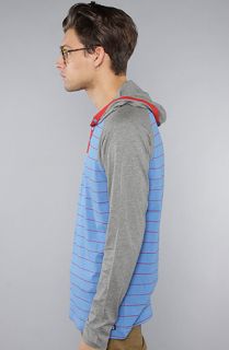 Burton The Crackle Hooded Henley in Swedish Blue