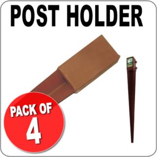 Fence Post Spike Holder 75mm Metal Holders Pack of 4