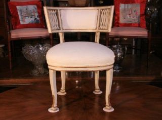  Parcel Gilt French Vanity Side Accent Chair Maison Jansen Style