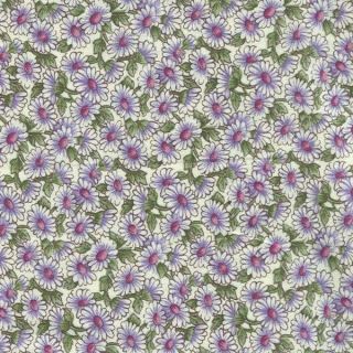 Regents Park Lavender Daisy Floral Cotton Fabric BTY for Quilting