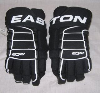 Used Easton EQ10 Size 13 Black Ice Hockey Gloves