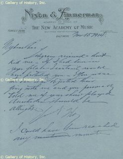 Florenz Flo Ziegfeld Jr Autograph Letter Signed
