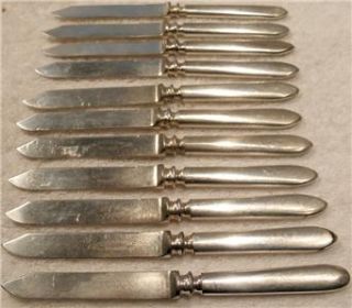 11 piece boxed fruit knife set 1847 rogers flatware silver plate rare